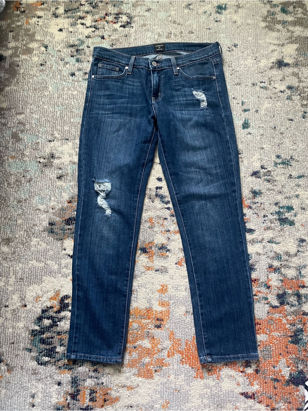 Women’s Just black Dark Blue Distressed Jeans